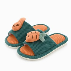 Rabbit Foot 全家胡蘿蔔兔開放式客廳室內拖鞋, 藍綠色, 1個