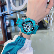 逍遙商會 防水學生軍人腕式電子運動手錶, 1個, 藍色漸層