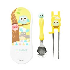 LILFANT 貓頭鷹餐具組, 混色, 餐具盒+蓋子+湯匙+筷子