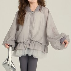 Uvely 兒童 Swanning 透膚抓皺網紗層次夾克