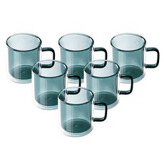 칼딘 더블월 컬러풀 머그 유리컵 400ml, 틸, 6개