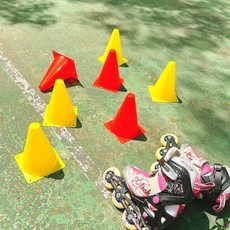 와이스필 미니 꼬깔 스포츠 인라인 축구 훈련 라바콘, 레드, 5개