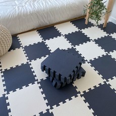 Sonhalmae 嬰幼兒用高級大理石紋安全認證拼圖地墊, 10個, 海軍藍