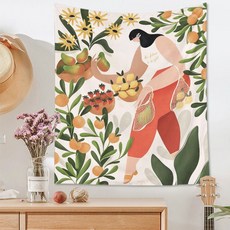 北歐插畫壁掛薄布織物海報 019 GT3001 + 夾子, 無框