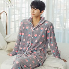 GLAM GONGGAM 男士仿貂毛愛心圓點兩件式睡衣