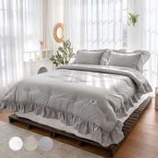 Yesbedding 韓國製高密度SUPIMA棉100支法式荷葉邊換季薄被組