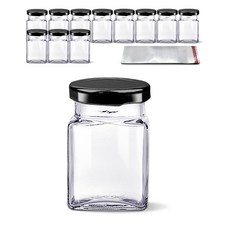 mir 矩形玻璃罐 B款 12入+熱縮膜 隨機出貨 12入組, 1套