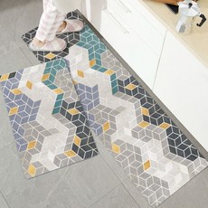 Selene交叉北歐風PVC廚房腳踏墊, A08