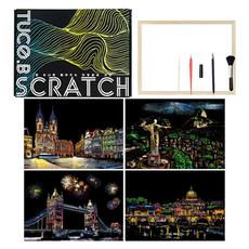 TUCO.B A4刮刮畫紙畫框組, 美麗世界城市, 1個