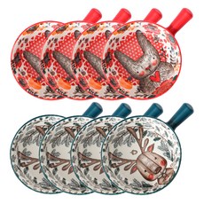 Willive 動物角色陶瓷手柄碗2件組, 紅色, 海軍藍, 4套