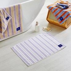 모던하우스 ETF 더블 스트라이프 타월 발매트, 라벤더