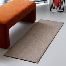 inroom 高磅數仿劍麻平面格紋地墊, 棕米色(BB)