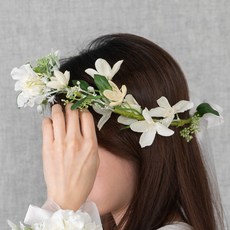 flowertree 春花婚禮花環 25cm, 春花 白色