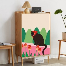 Arthi Home 風景貓咪魔鬼氈櫥櫃簾, GLD1372