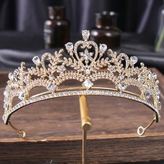 에스텔라 셀프웨딩 레트로 크라운 공주 헤어 액세서리 ghx101, 골드화이트, 1개