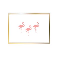 홍학 포스터 + 알루미늄 액자 세트, 골드