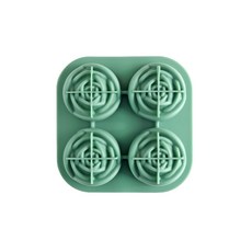 Seven Kitchen 矽膠玫瑰花冰塊模具 4格, 綠色