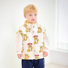 mollimelli 童款星月柯基犬圖案高領寬鬆感鋪棉背心