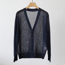 Zenith 女款基本版型V領日常穿搭嫘縈透膚針織Ricky開襟衫 g1400