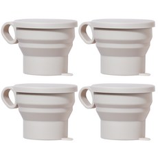 Kitchen Factory 粉彩矽膠可折疊手柄杯, 象牙白, 4個