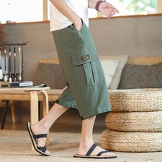 MARKETA 남성용 캐주얼 카고 7부 팬츠