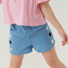 올리반 여아용 썸머 썸머 하트 4부 데님