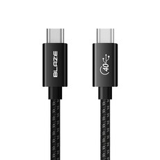 Blaze USB4 40Gbps GEN3 100W 8K 同軸同軸 Thunderbolt 3 4 織物電纜, 50厘米, 黑色