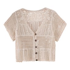 몬드스팟 여성용 브이넥 크롭 가디건 MO28