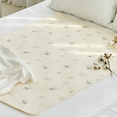 agazzang 嬰幼兒防滑純棉防水墊, 森林款 米色