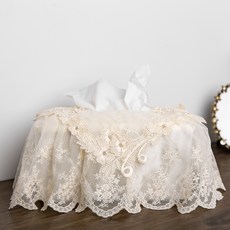 蕾絲典雅面紙套, 奶油