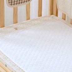 AiRabbit 嬰幼兒防滑純棉防水墊, 白色, 1個