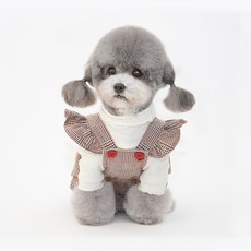 PET BOS 狗狗春秋吊帶燈籠褲連身衣, 紅色格紋, 1個