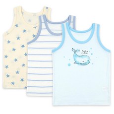 Maykids 旋律鯨魚系列童款印花無袖背心 3件組