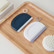 Souplace 半月形便攜式迷你刮水器 2件組 白色 海軍藍, 1套, 白色, 海軍藍