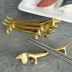 Life Lab金色臘腸狗筷架, 單色, 2個