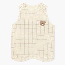 Uni FRIend 童款格紋小熊雙層棉質睡眠背心