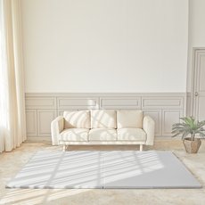 BUNNYHOUSE 이지클린 풀커버 빅 폴더매트 + 미끌림 방지패드 4p, 라이트그레이