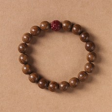 佛教用品 幸運符 梨木 蓮花 念珠手鍊 10mm, 金檀木