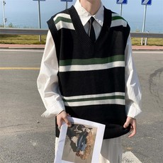 黑色101男款Dominic條紋配色背心 FC-2318985