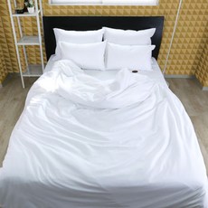 CLAMOP 飯店風素色80支棉質被套, 白色