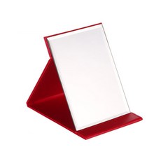 長方形皮革折疊鏡 M號, 紅色的