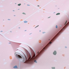 unhev 日常地板貼紙, 12粉色破碎星星, 60cm x 5m