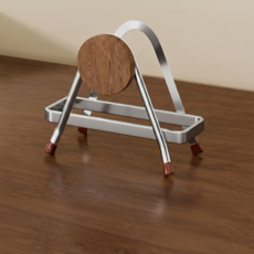 izaccube 不鏽鋼鍋蓋砧板架 1層, 銀色, 1個