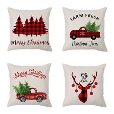 EVER HOUSE 聖誕節柔軟抱枕套4件組