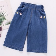 EYOUMONG 兒童Orian花朵刺繡寬版鬆緊長褲