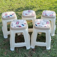 유럽풍 인테리어 사각방석의자 특대 5p, 아이보리