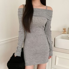 린다샵 인원빌 오프숄더 니트 미니 원피스 cpops8400k2c