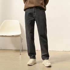 PLAYS 男士刷毛日常標準直筒牛仔褲