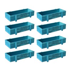 ZY 迷你木質花盆托盤 8p, 1格, 藍色