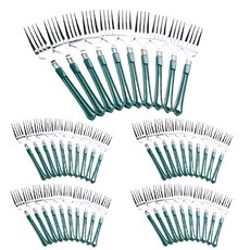 派對嗨 居家派對 擺盤叉 10入, 5個, 綠色